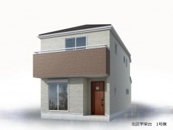 新築戸建て　１号棟　南向き！　長期優良住宅認定物件！　駐車並列２台可！　設計性能・建設性能評価Ｗ取得！