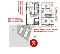 新築戸建て 1号棟 南東向きで日当たり良好! 駐車2台可! 大容量WICあり!